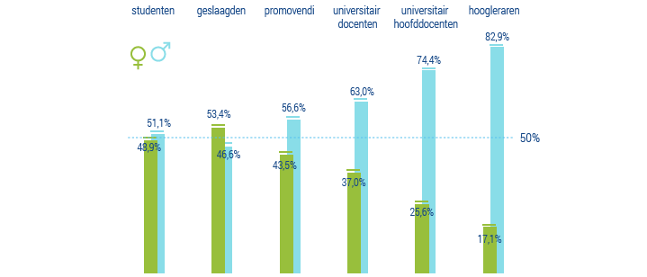 percentage vrouwelijke hoogleraren